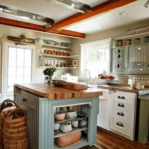 Image similar to a cute country bunny's cottagecore style kitchen