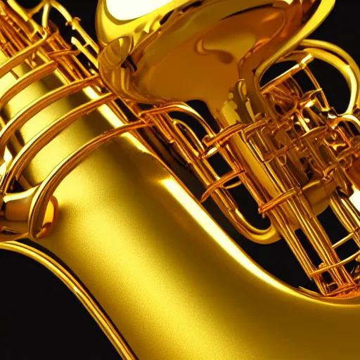 Prompt: golden saxophone 8 k high quality highly detailed octane render blender