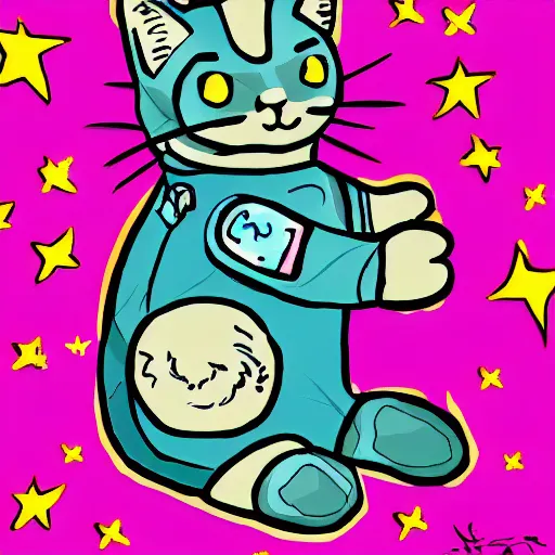 Image similar to cat illustartion cat wearing a space suit