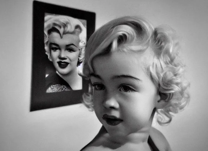 Prompt: professional fine detailed photo portrait of young marilyn monroe from makhachkala, dagestan kid in the postsoviet suburbia, iphone photo, instagram