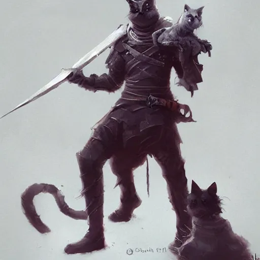 Prompt: cat knight, dnd digital art by Greg Rutkowski