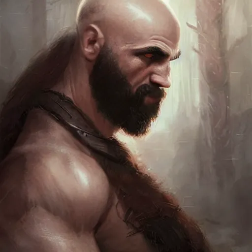 Image similar to portrait of kratos with long hair,digital art,ultra realistic,ultra detailed,art by greg rutkowski,cinematic