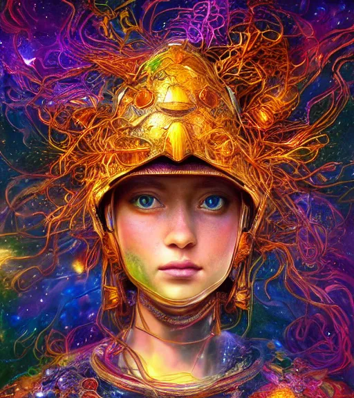 Prompt: portrait of a fantasycore glitchcore bonsai in a helmet. intricate abstract. intricate artwork. celestial. prismatic, by josephine wall, pixar, ghibli. octane render, CGSociety very coherent symmetrical artwork. cinematic, hyper realism, high detail, octane render, 8k, holographic accents