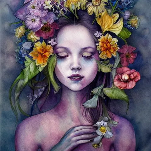 Image similar to watercolor kitchen with flowers by anna dittmann, by marco mazzoni, by stephanie law,