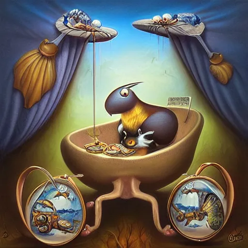 Image similar to surrealism by Greg Craola Simkins , masterpiece