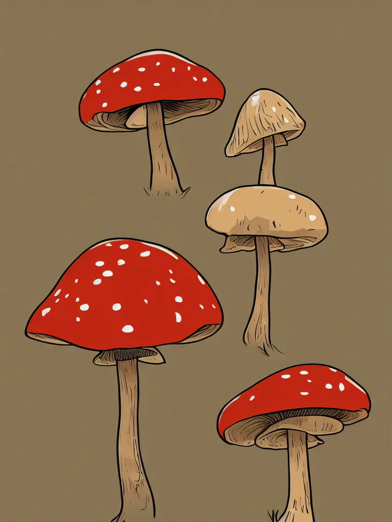 Prompt: vector graphic poster of a mushroom, 4 k, artstation