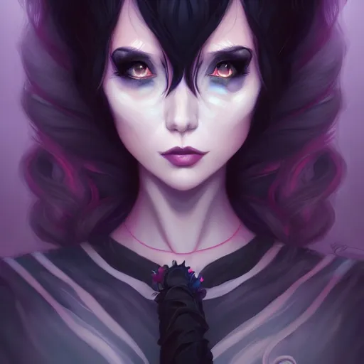 Image similar to a portrait of a beautiful goth, art by lois van baarle and loish and ross tran and rossdraws and sam yang and samdoesarts, digital art, highly detailed, intricate, sharp focus, Trending on Artstation HQ, deviantart, unreal engine 5, 4K UHD image