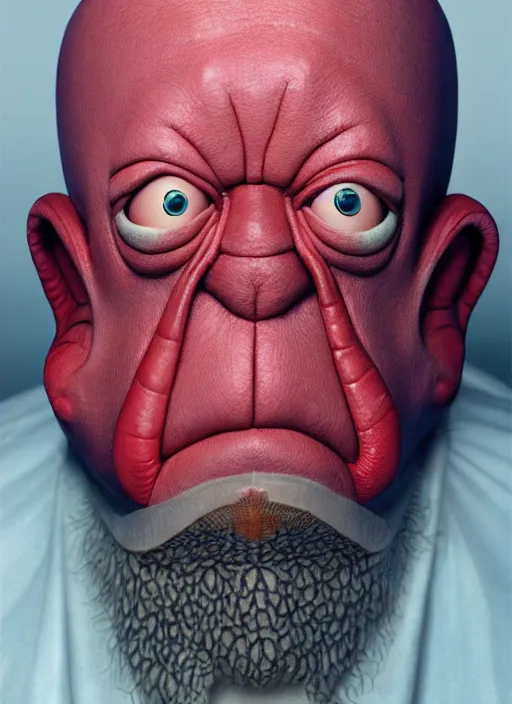 Image similar to photorealistic 3 0 0 0 ( dr. john a. zoidberg ), portrait photography feroflex photorealistic studio lighting ektachrome detailed intricate face details, ultradetails, beautiful face, realistic shaded perfect face, extremely fine details