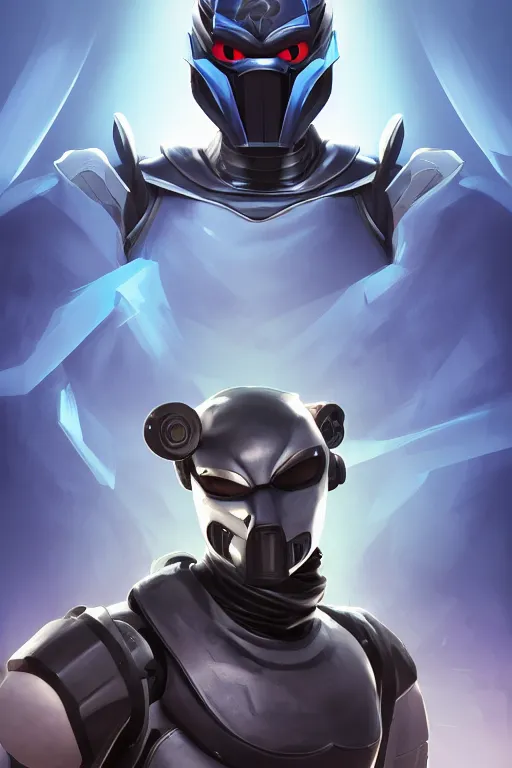 Image similar to epic mask helmet robot ninja portrait stylized as fornite style game design fanart by concept artist gervasio canda, behance hd by jesper ejsing, by rhads, makoto shinkai and lois van baarle, ilya kuvshinov, rossdraws global illumination radiating a glowing aura global illumination ray tracing hdr render in unreal engine 5