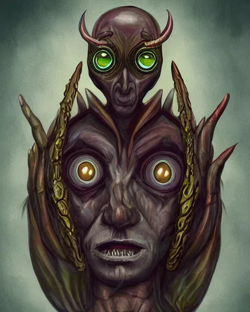 Image similar to man with seven eyes | digital painting | highly detailed | fantasy