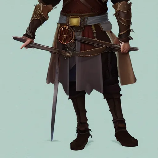 Image similar to 5 0 years old man, tall, stocky : : fantasy : : brown hair, sympathetic, short brown beard : : decorated medieval clothing : : high detail, digital art, rpg, concept art, illustration