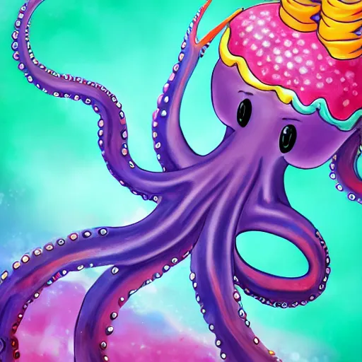 Image similar to octopus and unicorn hybrid, ultra hd, 4k, digital artwork