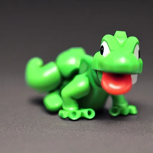 Image similar to a photo of realistic yoshi, lego mini figures