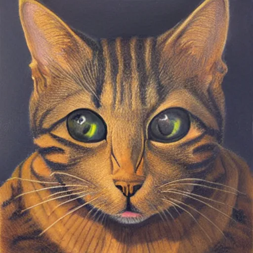 Image similar to anthropomorphic cat portrait art