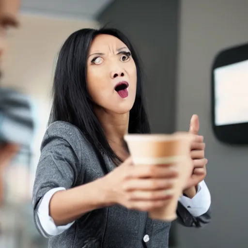 Image similar to angry woman who wants to see your manager because her food arrival time came one minute after her estimation, 4 k, 8 k