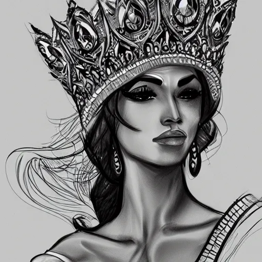 Prompt: a sketch drawing, brazilian carnival queen by gabo mendoza, trending on artstation