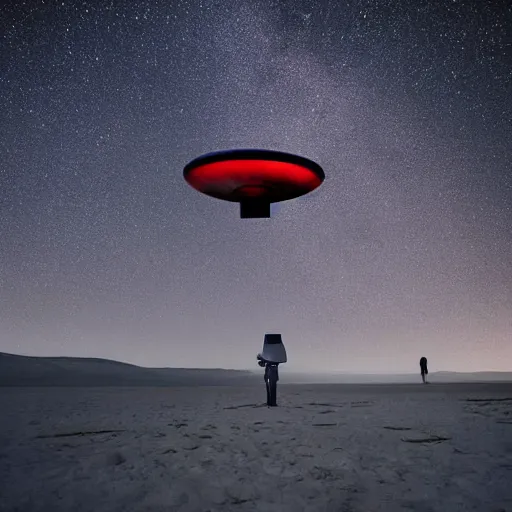 Image similar to ufo ignoring the laws of physics. person watching. entries in the 2 0 2 0 sony world photography awards.