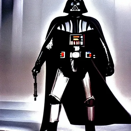 Image similar to A still photograph of Darth Vader starring in the movie Scarface, cinematic