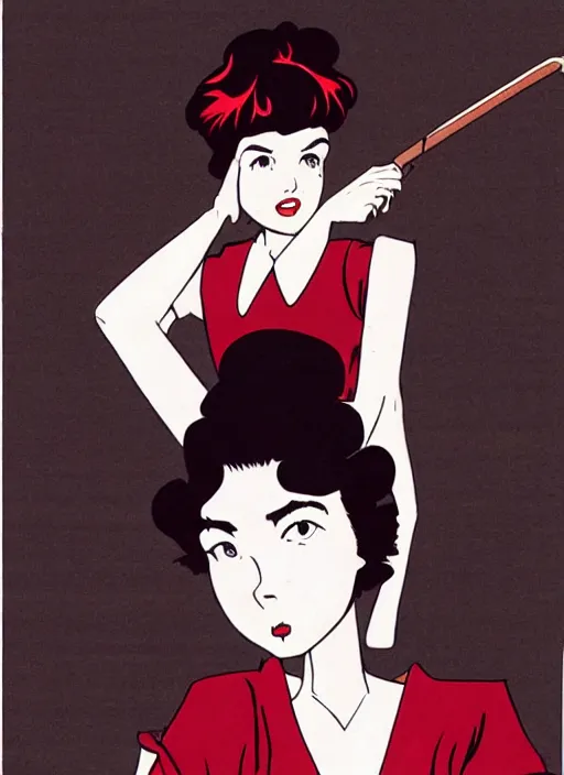 Prompt: Twin Peaks Audrey Horne character designed by Rumiko Takahashi