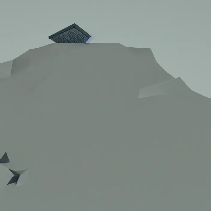 Image similar to a building in a landscape, low - poly