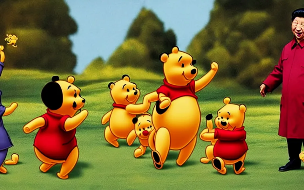Prompt: xi jinping as winnie the pooh documentary photoshot from movie