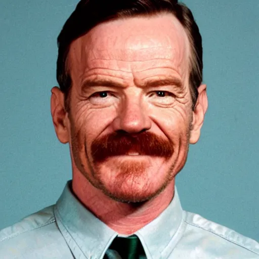 Prompt: a yearbook photo of bryan cranston
