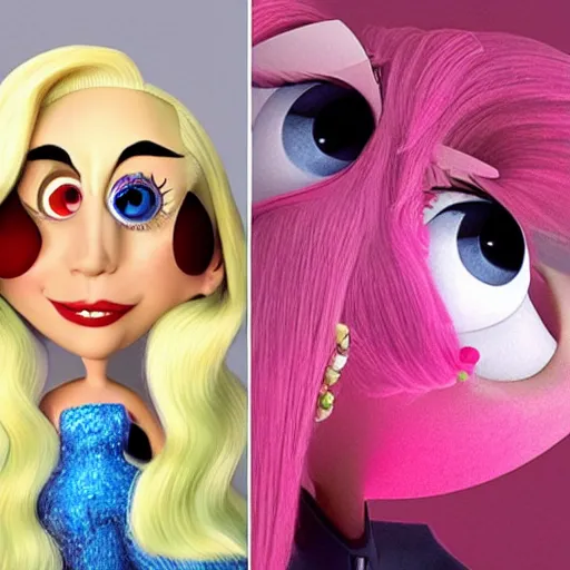 Prompt: lady Gaga in Pixar’s Up!