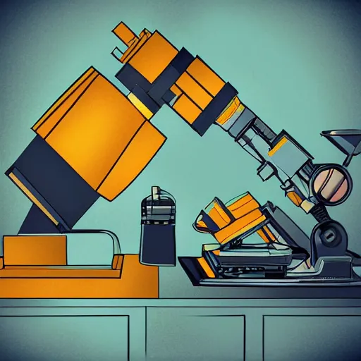 Image similar to editorial illustration microscope, fine texture, dynamic composition, detailed, matte print, dynamic perspective, colorful modern