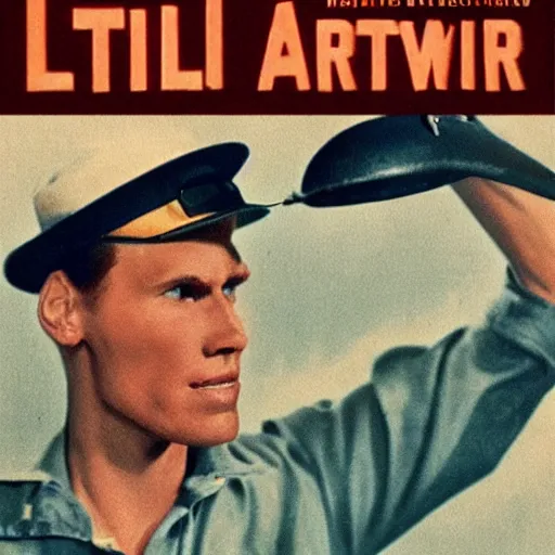 Prompt: Live Action Still of Jerma985 in a film in 1950s art style on a poster, realistic, highly detailed, epic, HD quality, 8k resolution, body and headshot, film still