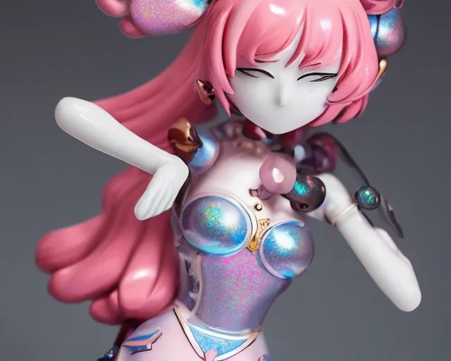 Image similar to james jean isolated magical girl vinyl figure, figure photography, holographic undertones, anime stylized, glitter accents on figure high detail, ethereal lighting sigma 8 5 mm f _ 8