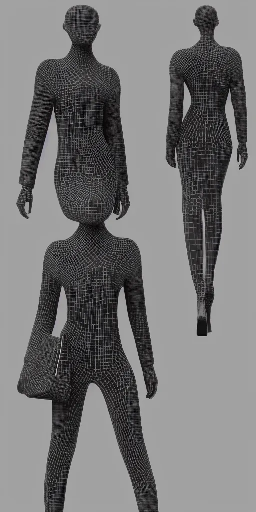 Prompt: balenciaga outfit design, 3d render, highly detailed