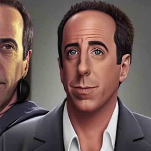 Image similar to the 1 0 0 tv show except everyone is jerry seinfeld hyperrealism photo - realistic