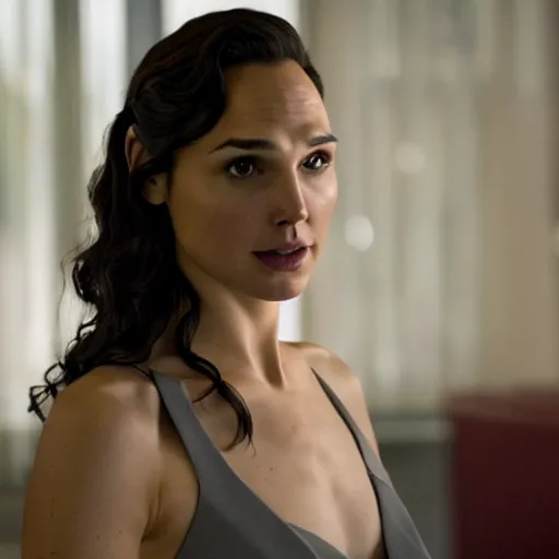 Image similar to movie film still of Gal Gadot as Professor X in a new X-men movie, cinematic