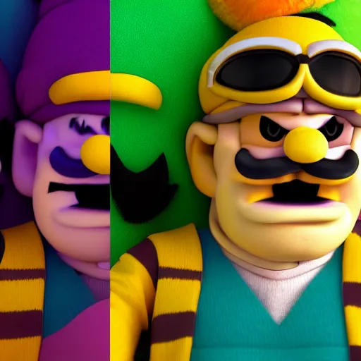 Prompt: high quality portrait photograph of bill hader as Wario, close up studio photography 4k