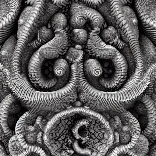 Prompt: Ultra detailed 3d render Macro of fractal dragon scale, fantasy skull, intricate ornate details, mandelbrot, octane render, 8k, high quality, volumetric lighting, smooth surface render