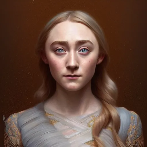 Prompt: beautiful natural saoirse ronan, intricate, elegant, highly detailed, digital painting, artstation, concept art, smooth, sharp focus, illustration, art by artgerm and greg rutkowski and alphonse mucha and loish and WLOP