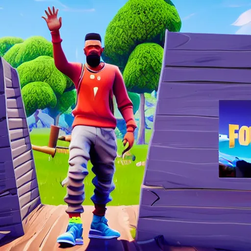 Image similar to J Cole in Fortnite very detailed, full body shot 8K quality super realistic