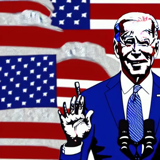 Image similar to : president biden with occulas, digital art, illustration, art station