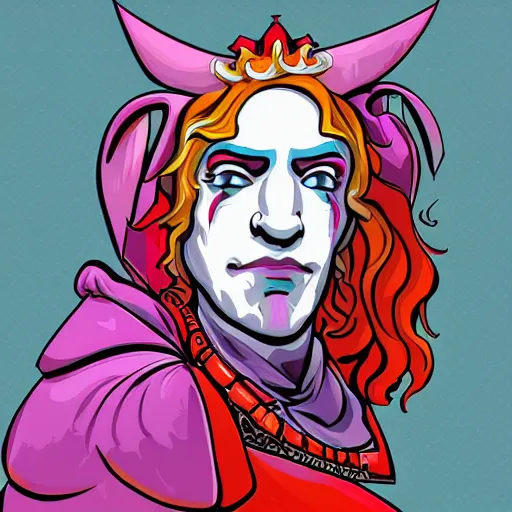 Image similar to jester , digital art , vector illustration