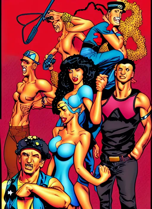 Image similar to rage against the machine, retro glam, digital painting by don bluth, frank cho, j scott campbell, oliva