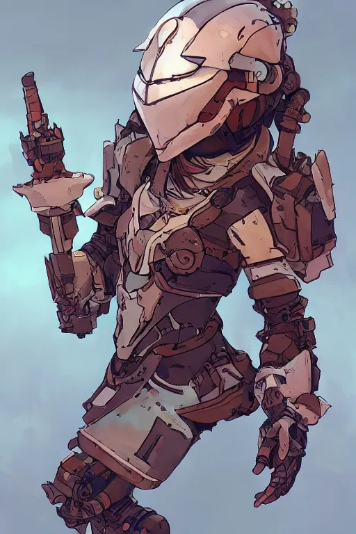 Image similar to combination suit armor aloy horizon forbidden west horizon zero dawn robot ninja mask helmet backpack tribal, art gta 5 comics, official fanart behance hd artstation by jesper ejsing, by rhads, makoto shinkai and lois van baarle, ilya kuvshinov, ossdraws radiating a glowing aura cgi rtx 2 0 2 2