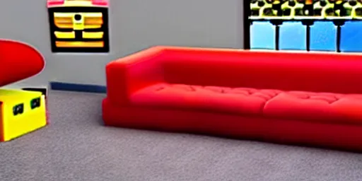 Image similar to Super Mario-themed red couch