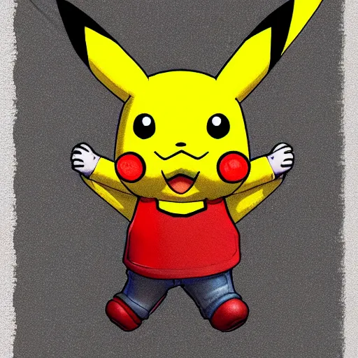 Image similar to pikachu as mario highly detailed digital art