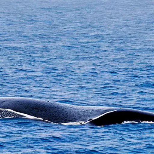 Image similar to a photo of a blue whale eating krill