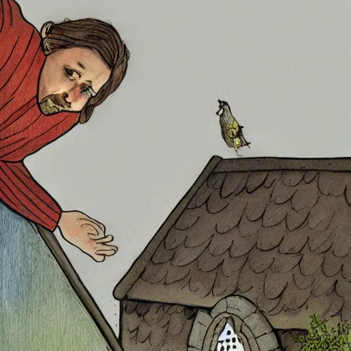 Illustrations for Karlsson-on-the-Roof by Astrid Lindgren