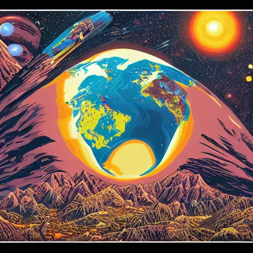 Image similar to Planet Earth, by Dan Mumford and Sandra Chevrier, 4k