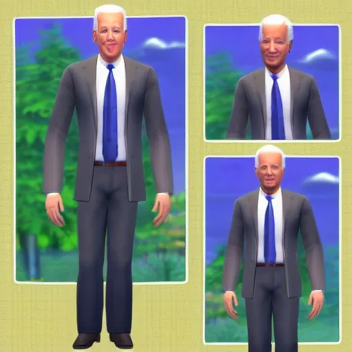 Image similar to joe biden as a sims 4 character
