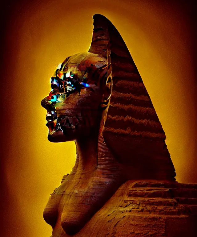 Image similar to epic professional digital art the riddle of the sphinx, horrific yet beautiful vibe, evocative, atmospheric lighting, painted, intricate, highly detailed, by leesha hannigan, wayne haag, reyna rochin, ignacio fernandez rios, mark ryden, iris van herpen, artstation, cgsociety, stunning, gorgeous, sharp focus, cinematic, masterpiece