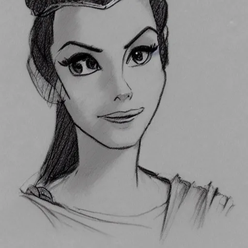 Image similar to milt kahl sketch of victoria justice as princess padme in star wars episode 3