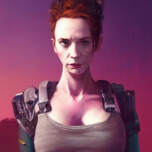 Image similar to highly detailed upper body portrait christina hendricks wearing a croptop cyberpunk clothed in gta v, stephen bliss, unreal engine, fantasy art by greg rutkowski, loish, rhads, ferdinand knab, makoto shinkai and lois van baarle, ilya kuvshinov, rossdraws, tom bagshaw, global illumination, radiant light, detailed and intricate environment